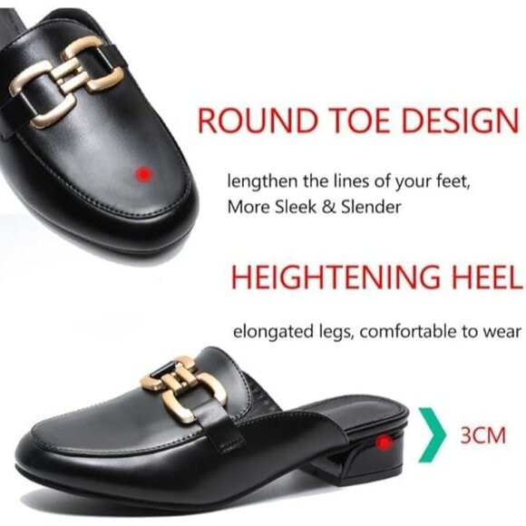 🆕Women's Black Fabric Loafers Backless Mules Round Toe Slip On Flats Casual - Picture 4 of 7